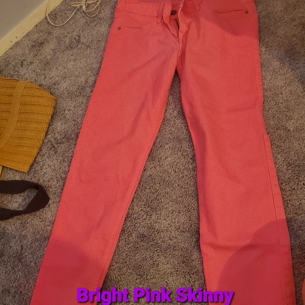 Bright Pink Skinny Jeans